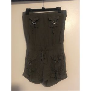 Olive Strapless Romper